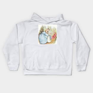 Mrs. Rabbit Tells Peter to Behave - Beatrix Potter Kids Hoodie